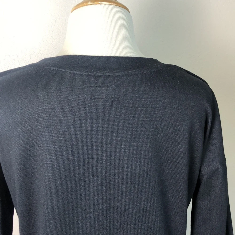 KATE SPADE‎ Women's Small Black Wink Lips Face Embroidered Sweatshirt Designer